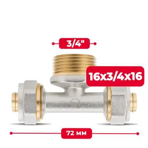 Trójnik PEX skręcany 16x3/4''x16 GZ