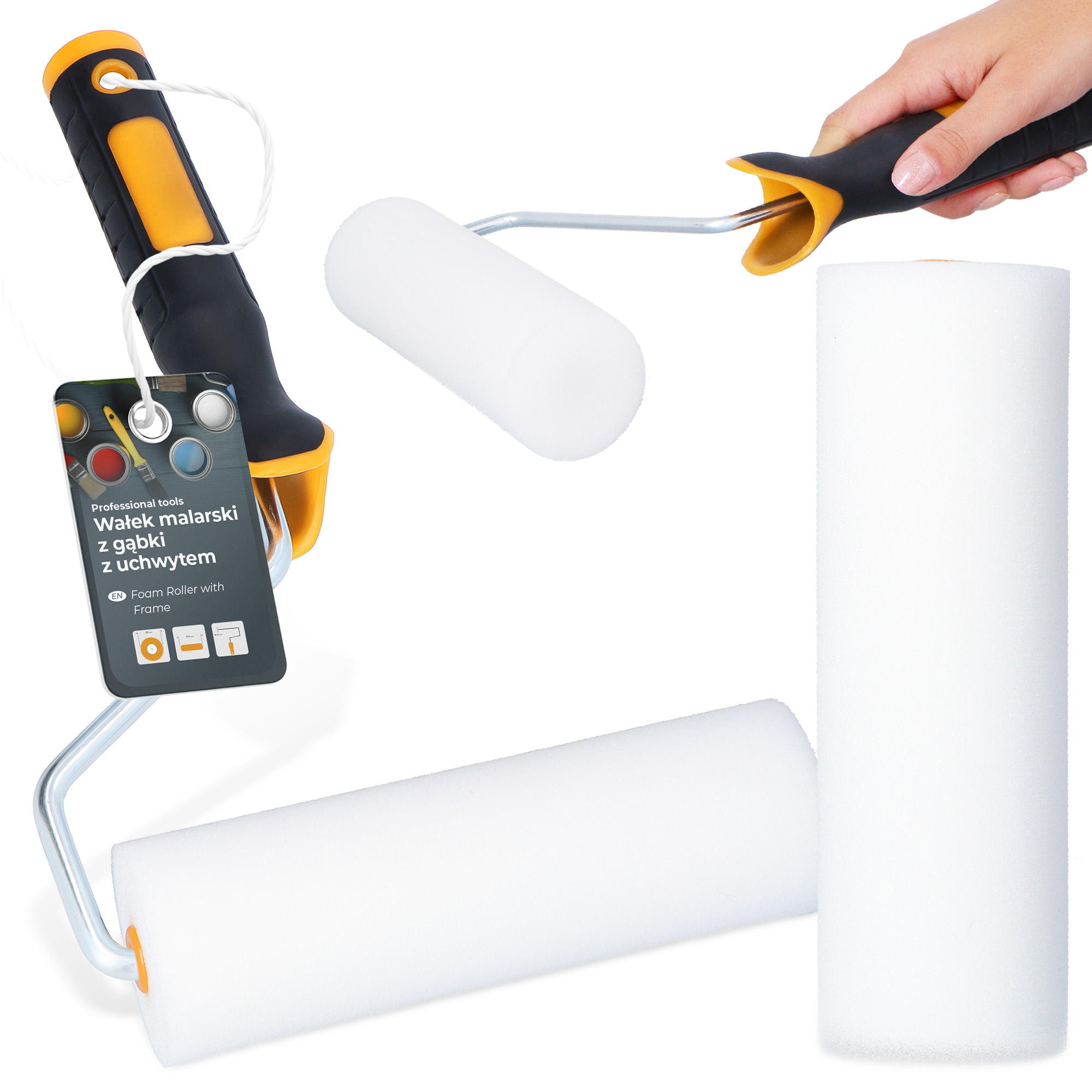 Schaumwalze 15 cm Ersatzwalze Malerset Schaumrolle Farbe Lack Beize Farbbügel