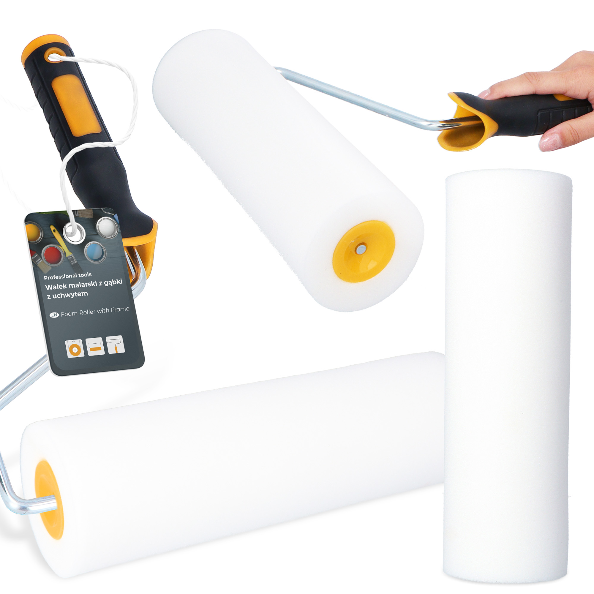 Schaumwalze 25 cm Ersatzwalze Malerset Schaumrolle Farbe Lack Beize Farbbügel