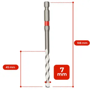 Wiertło uniwersalne udarowe 7 mm, 108 x 45 mm