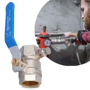 Zawór kulowy z odpowietrznikiem i dławikiem 30 bar 3/4'' GW x 3/4'' GW