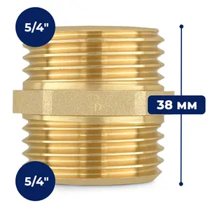 Złączka mosiężna 5/4'' GZ x 5/4'' GZ