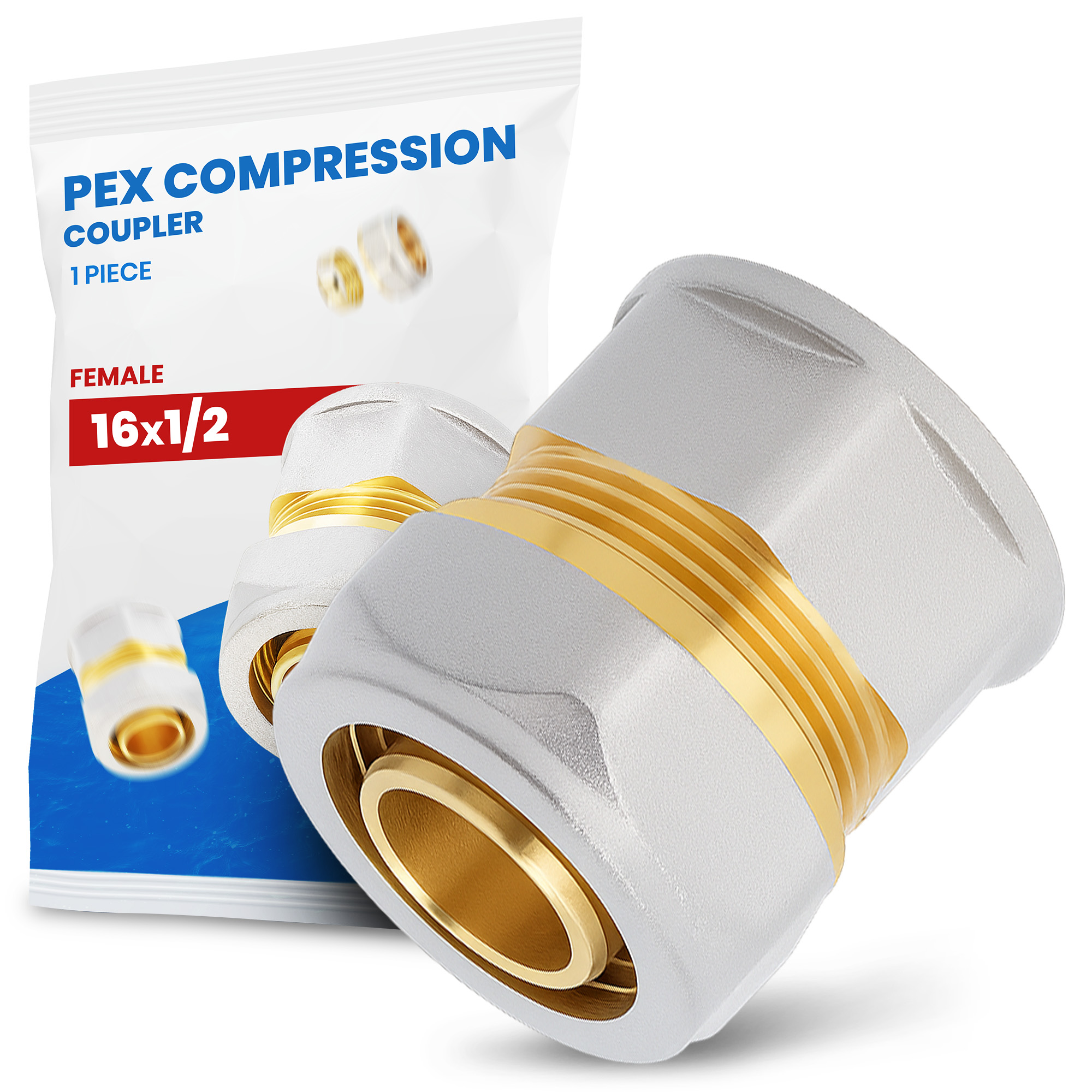 Schraubfitting 16x1/2" IG Verbundrohr Rohrverbinder PEX-AL-PEX Schraub-Kupplung