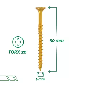 Wkręt hartowany do drewna TORX STALCO 4,0 x 50 300szt.