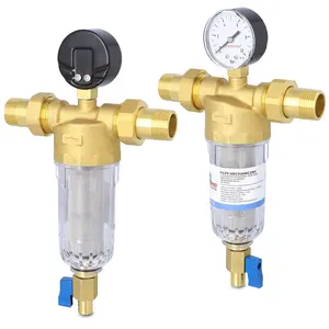 FIltr mechaniczny z płukaniem wstecznym, manometrem i zaworem spustowym DN20 3/4, PN16