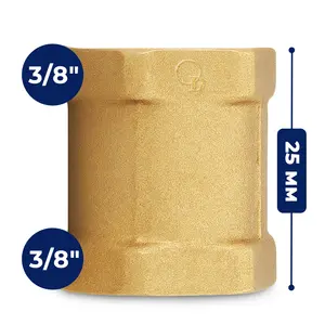 Złączka mosiężna 3/8'' GW x 3/8'' GW