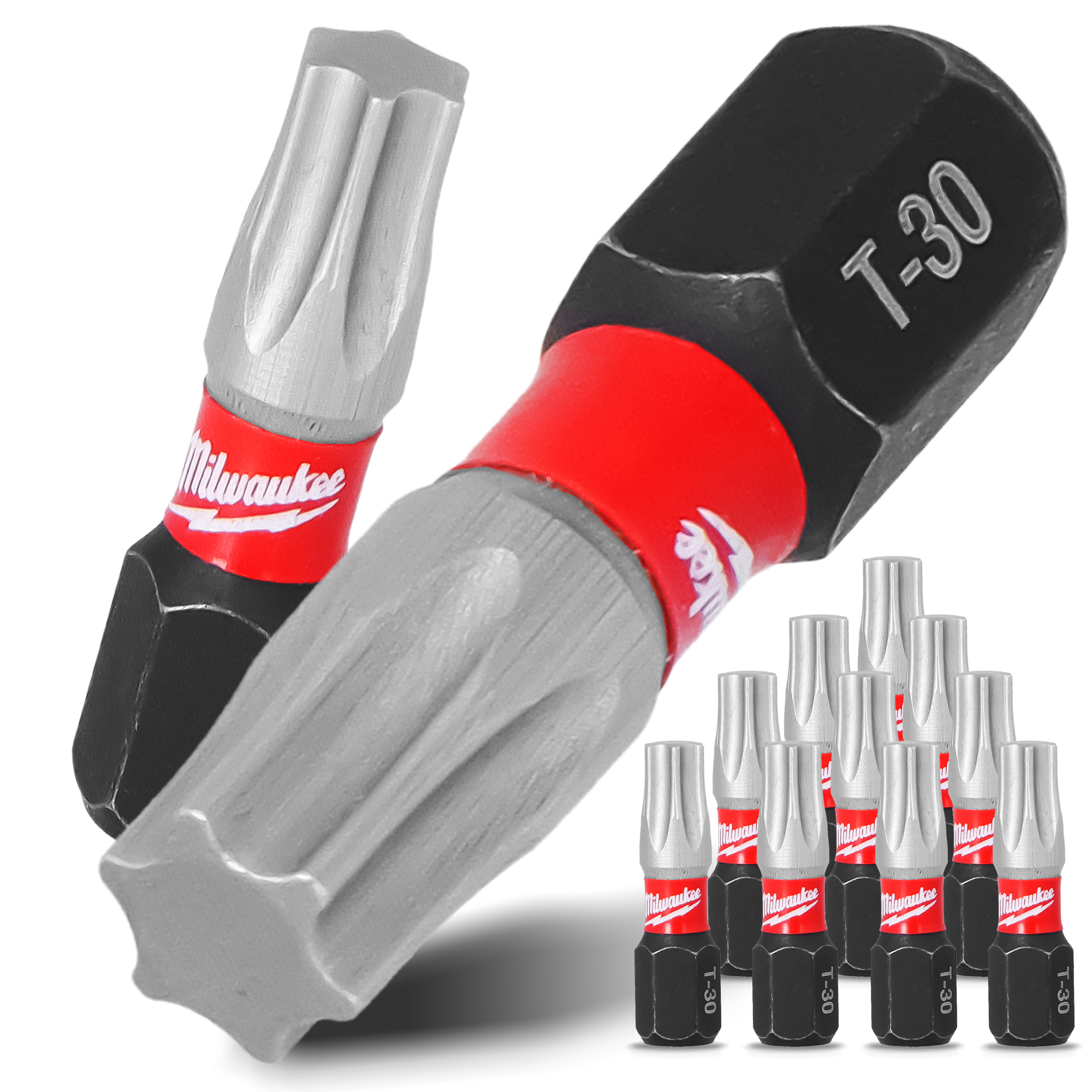 10x  Magnetisch Bit TX30 25mm Pozidriv Stahl Schraubendreher MILWAUKEE Magne