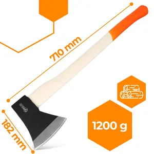  Siekiera z drewnianym trzonkiem 1200 g
