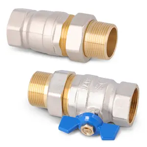 Zawór kulowy motylkowy z dławikiem 30 bar 3/4'' GW x 1'' GZ i śrubunkiem 1'' GW x 3/4'' GZ