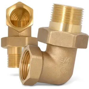 Śrubunek mosiężny kątowy 3/4'' GW x 3/4'' GZ