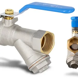 Zawór kulowy z filtrem skośnym magnetycznym i dławikiem 30 bar 3/4'' GW x 3/4'' GW
