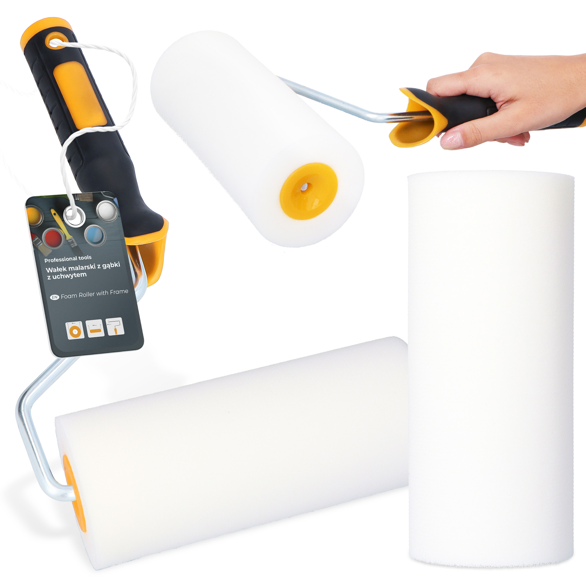 Schaumwalze 18 cm Ersatzwalze Malerset Schaumrolle Farbe Lack Beize Farbbügel