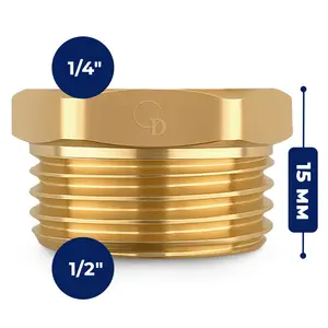 Złączka mosiężna 1/4'' GW x 1/2'' GZ