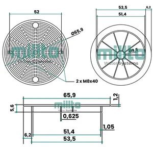 Pokrywa rury karbowanej 660 mm x 540 mm czarna 3 szt.