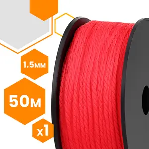 Sznur murarski 1,5 mm x 50 m czerwony