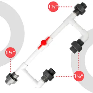 Zestaw przyłączeniowy do inżektora GZ 1 1/2'' z wyjściami GW 1 1/2''