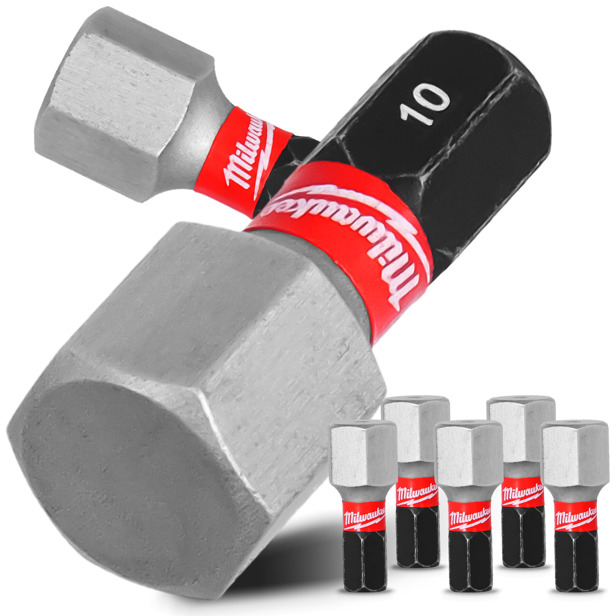5x Magnetisch Bit HEX10 25mm Pozidriv Stahl Schraubendreher MILWAUKEE Magne