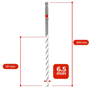 Wiertło uniwersalne udarowe 6,5 mm, 200 x 137 mm