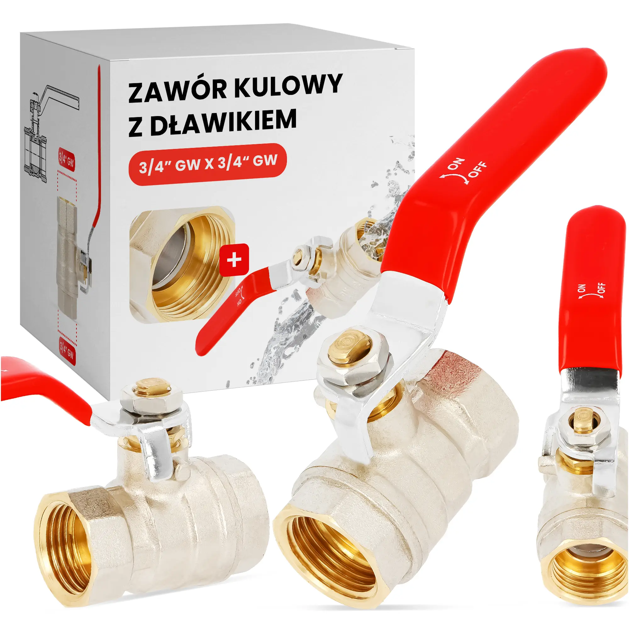 Zawór kulowy z dławikiem 3/4" GW x 3/4" GW