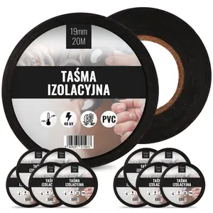 Taśma izolacyjna 19 mm x 20 m czarny 10 szt.