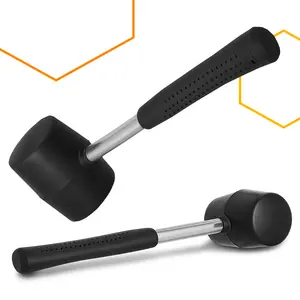 Młotek gumowy z metalowym uchwytem 65 mm x 450 g czarny