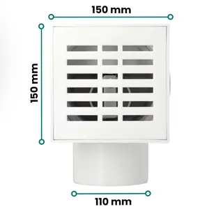  Kratka kanalizacyjna z koszem 110 mm boczna 150 mm x 150 mm plastik