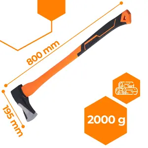 Siekiera rozłupująca z trzonkiem z włókna szklanego 900 mm 2000 g