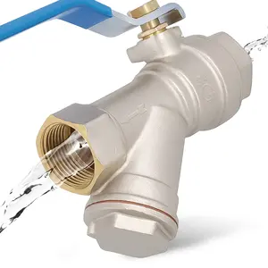 Zawór kulowy z filtrem skośnym i dławikiem 30 bar 3/4'' GW x 3/4'' GW