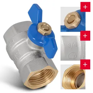 Zawór kulowy motylkowy z dławikiem 30 bar 3/4'' GW x 3/4'' GW