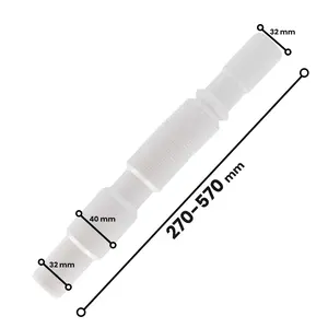 Rura harmonijkowa rozciągliwa redukcyjna 32 mm x 40/32 mm 270 - 570 mm bez kielicha