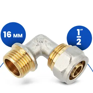 Kolano PEX skręcane 16x1/2'' GZ