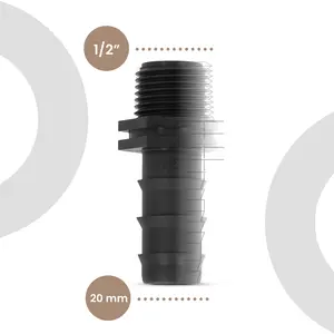 Złączka wciskana PE 20 mm x 1/2'' GZ - 10 szt.