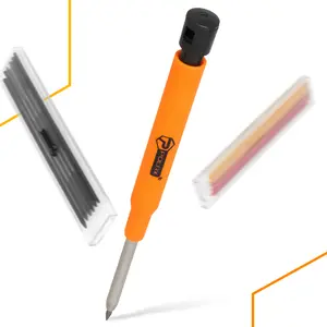 Ołówek stolarski automatyczny z wkładami 2,8 mm (czarny 6 szt., zółty 3 szt., czerwony 3 szt.)