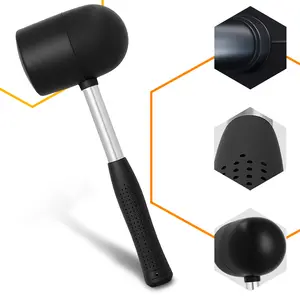 Młotek gumowy z metalowym uchwytem 90 mm x 1250 g czarny