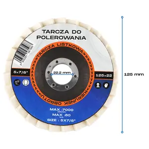 Tarcza polerska z filcem 125 mm x 22,2 mm 10 szt.