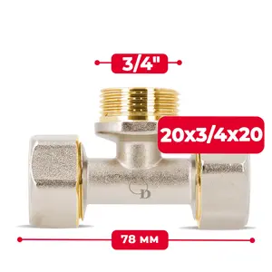 Trójnik PEX skręcany 20x3/4''x20 GZ