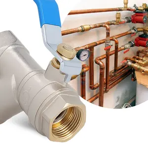 Zawór kulowy z filtrem skośnym i dławikiem 30 bar 1'' GW x 1'' GW