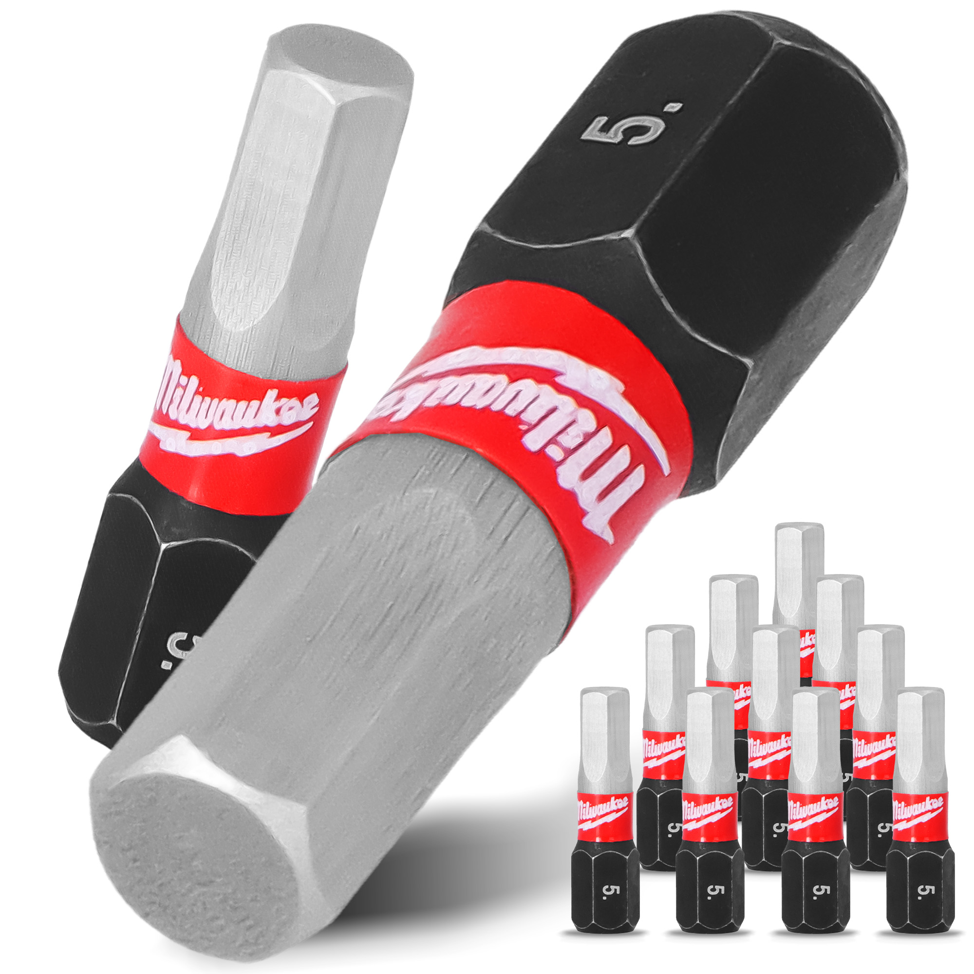 10x Magnetisch Bit HEX5 25mm Pozidriv Stahl Schraubendreher MILWAUKEE Magne