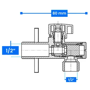 Zawór kątowy kulowy z filtrem i dławikiem Premium 1/2''x1/2''