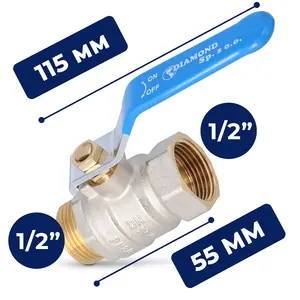 Zawór kulowy z dławikiem 30 bar 1/2'' GW x 1/2'' GZ