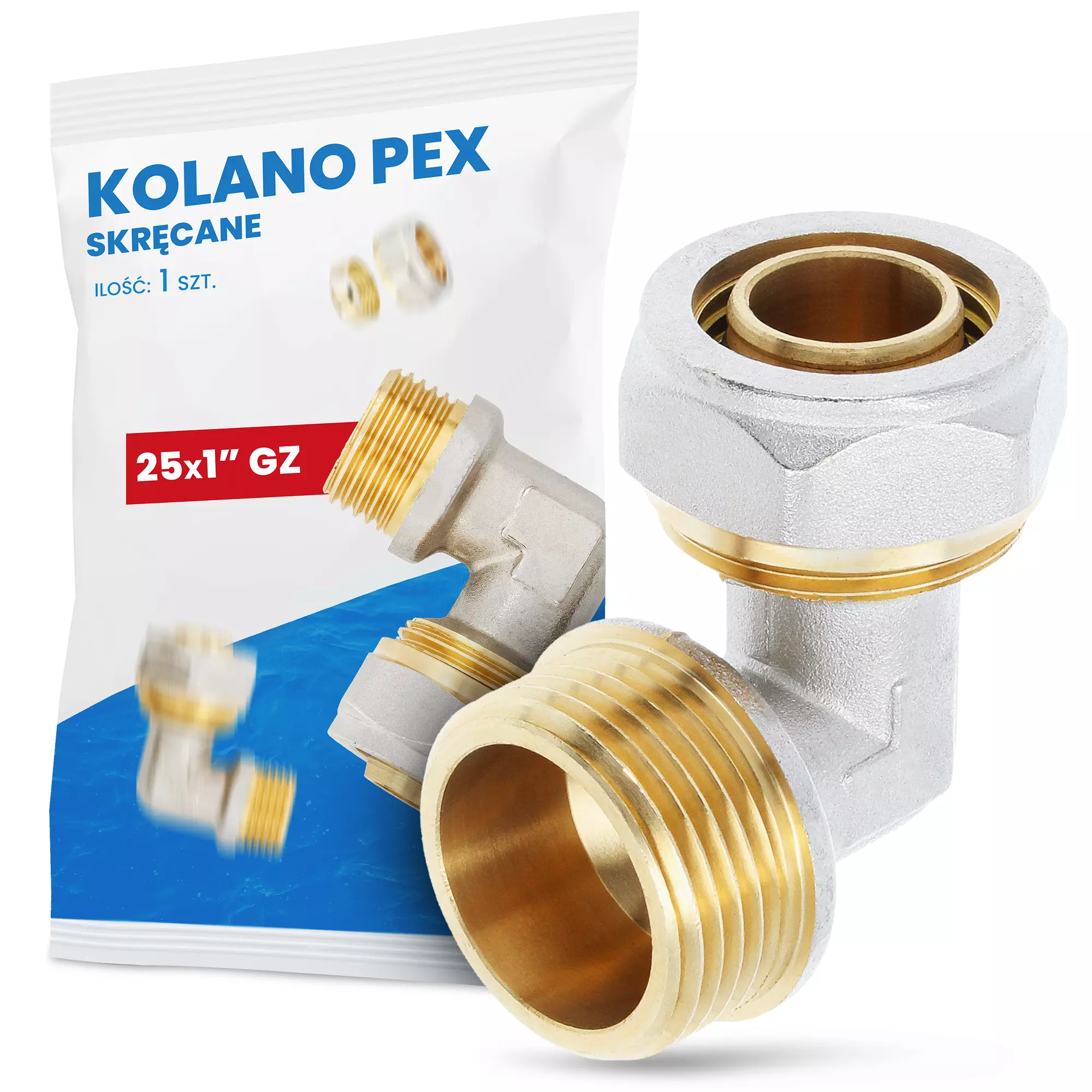 Kolano PEX skręcane 25x1'' GZ