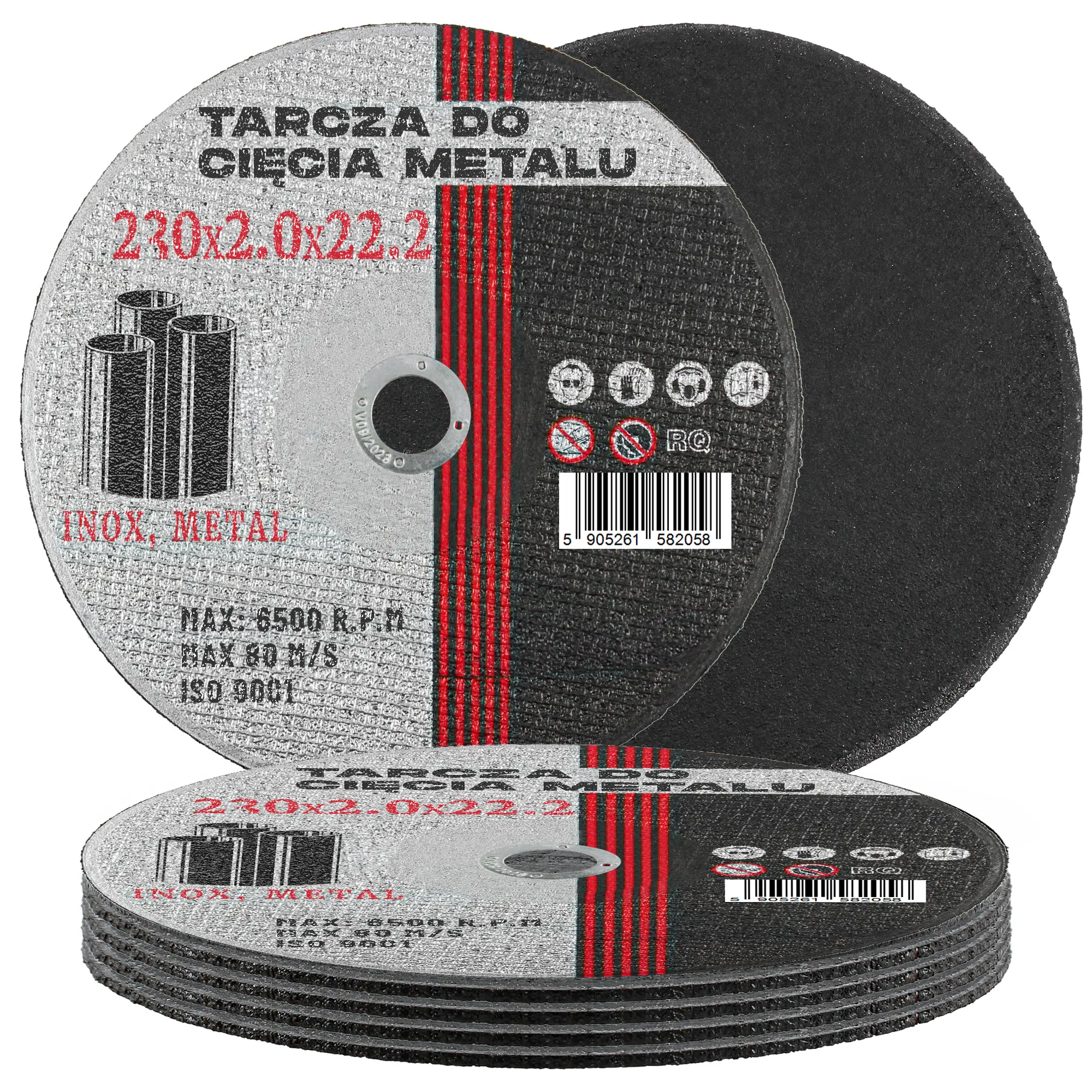 Tarcza do cięcia metalu 230 mm x 22,2 mm x 2,0 mm 5 szt.