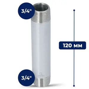 Rura stalowa gwintowana 3/4'' GZ x 3/4'' GZ 120 mm