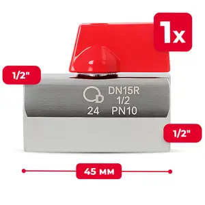 Zawór mini z wymiennym uchwytem 1/2'' GW x 1/2'' GW