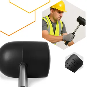 Młotek gumowy z metalowym uchwytem 90 mm x 1250 g czarny