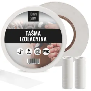 Taśma izolacyjna 19 mm x 20 m biały 20 szt.