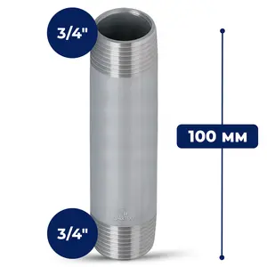 Rura stalowa gwintowana 3/4'' GZ x 3/4'' GZ 100 mm
