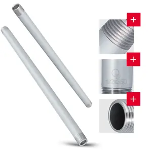 Rura stalowa gwintowana 1/2'' GZ x 1/2'' GZ 350 mm