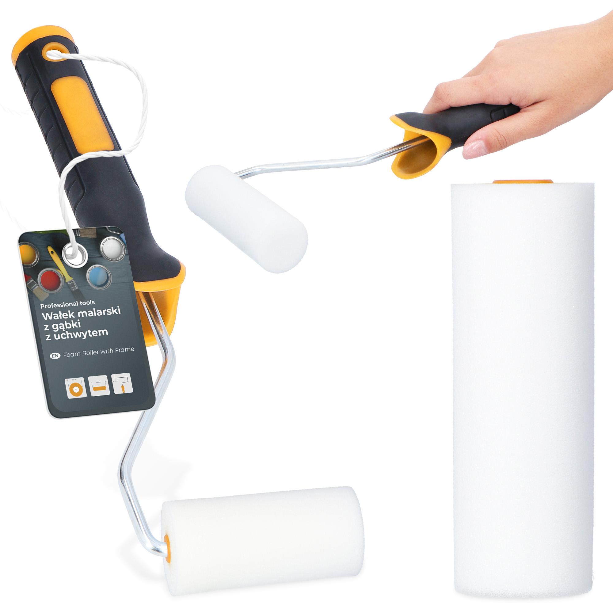 Schaumwalze 10 cm Ersatzwalze Malerset Schaumrolle Farbe Lack Beize Farbbügel