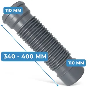 Rura harmonijkowa elastyczna 110 mm 340 - 400 mm